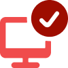 Pantalla de ordenador con icono de marca de verificación