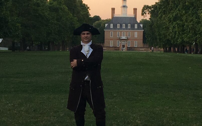 El profesor Stephen Hodges en Colonial Williamsburg
